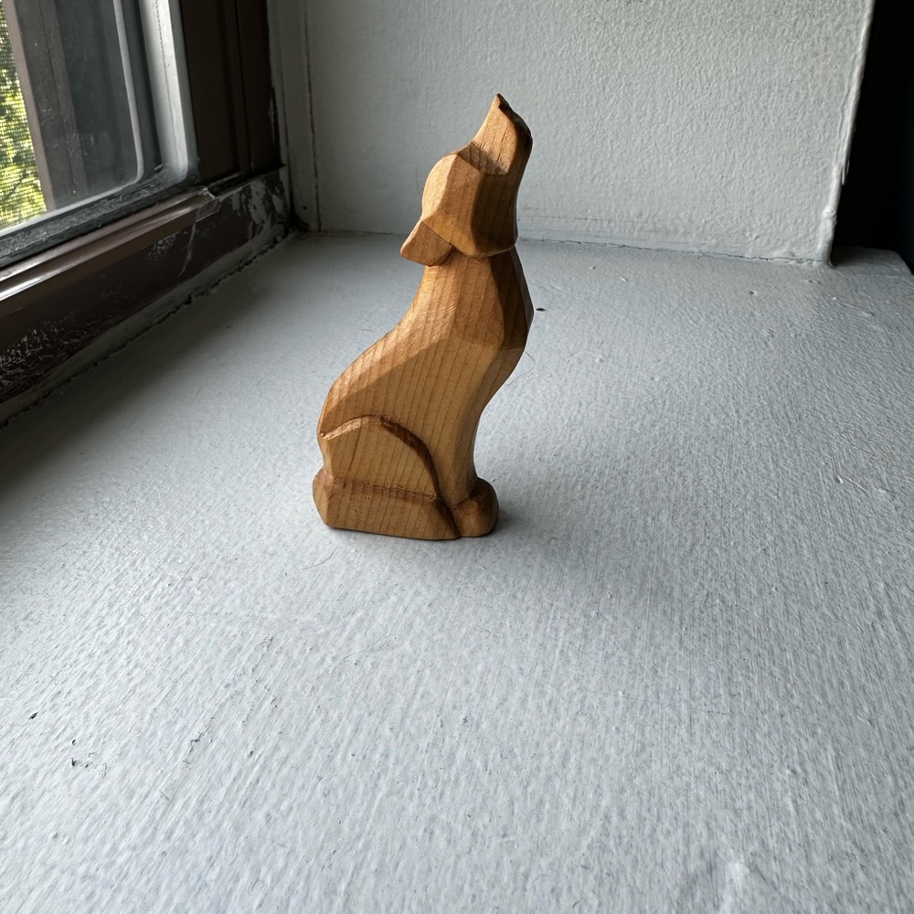 ~Handmade From Italy Wooden Wolf Sculpture~